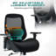 Grande et grande chaise de bureau, avec coussin de siège large et épais pour les personnes lourdes, chaises de bureau ergonomiques en filet d'ordinateur, avec accoudoirs 4d, soutien lombaire réglable pour les adultes 8 heures de travail quotidien