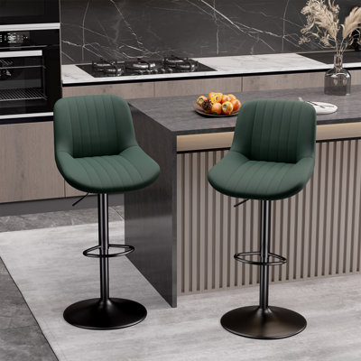 Nalupatio Adjustable Swivel Bar Stools with Backrest – Faux Leather Counter Height Chairs with Footrest, 360° Rotation, for Kitchen Island, Home Bar, or Dining Room, 300lbs Capacity
