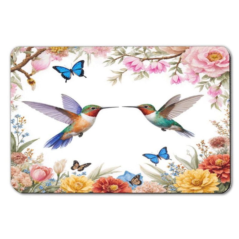 Tapis de bain à motif floral Hummingbird, 16 x 24 po