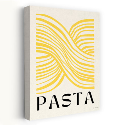 Pasta - art moderne de lignes abstraites de pâtes jaunes de style campagnard contemporain
