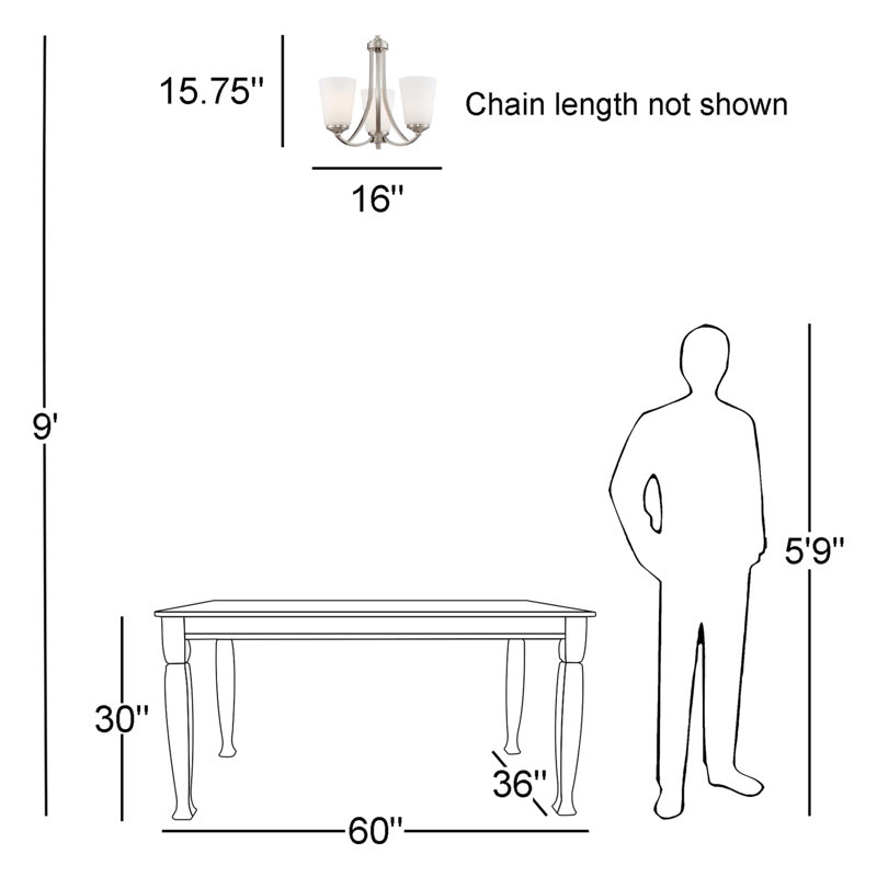 Rakhiya 3 - Light Dimmable Classic / Traditional Chandelier