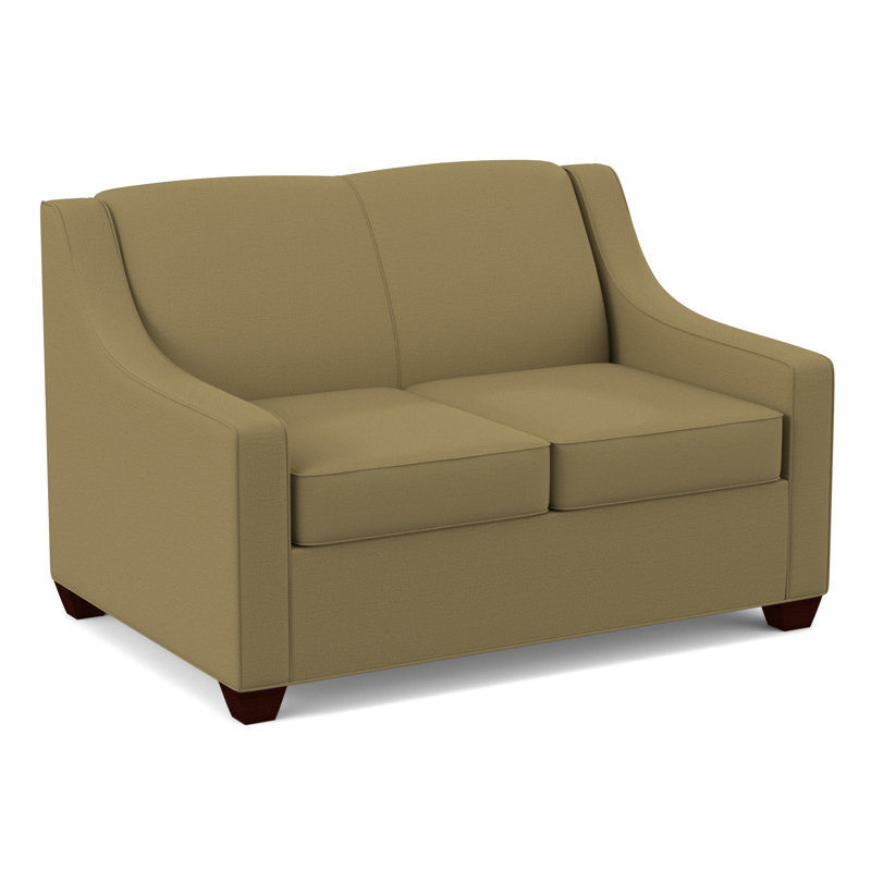Phillips 52" Square Arm Loveseat with Reversible Cushions, Empire Mahogany, Antic Fawn