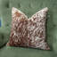 Coussin décoratif en peau de vache authentique Thomas Collection® - brun rougeâtre et blanc