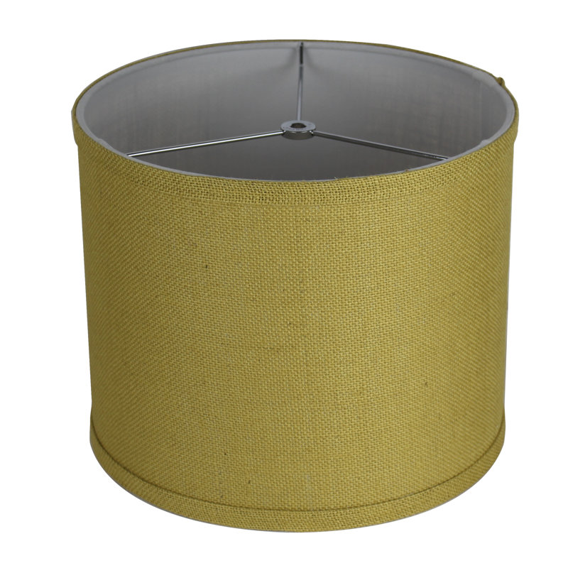 Ganya Burlap Drum Lamp Shade, Mustard Yellow, 10" H x 12" W x 12" D