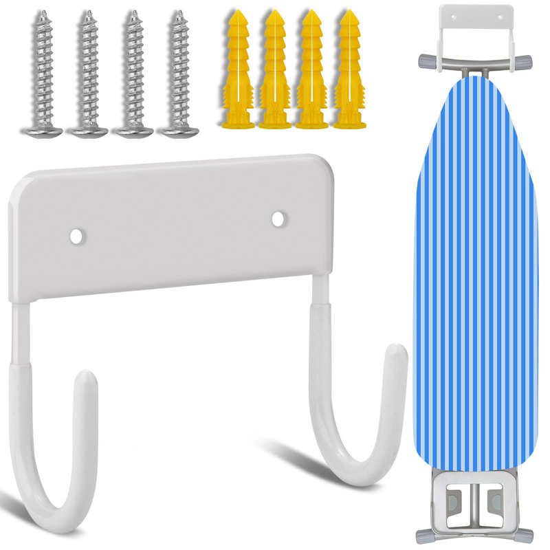 Wall Mount Ironing Board Hanger Wall Mount , White