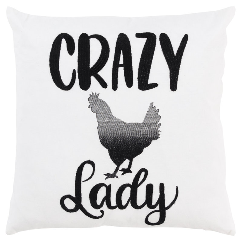 Embroidered Cotton Reversible Throw Pillow