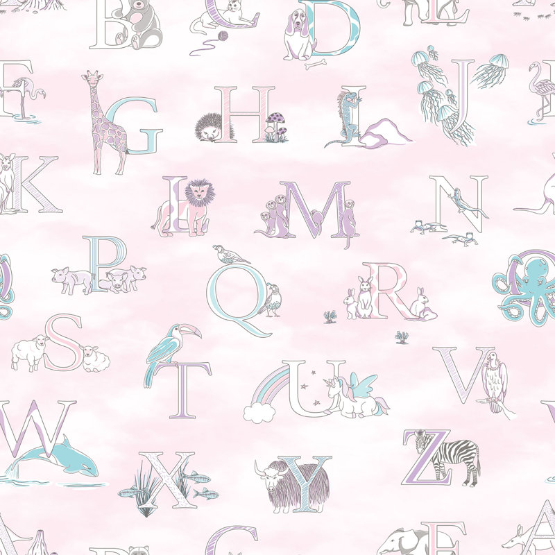 Bellamy 10m x 53cm Matte Wallpaper Roll, Pink/White