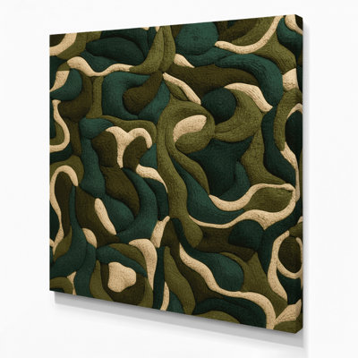 Art abstrait sur toile, formes abstraites, vert 21
