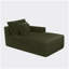 Chaise longue verte en peluche droite 37,5 po avec porte-gobelet pour le salon
