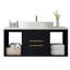 Meuble-lavabo mural moderne 39,4 po avec meuble-lavabo flottant ovale en céramique massif-126233499