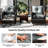 5-Piece Wicker Patio Conversation Set Outdoor Seating Group with Table and Dark Gray Cushions-458722852