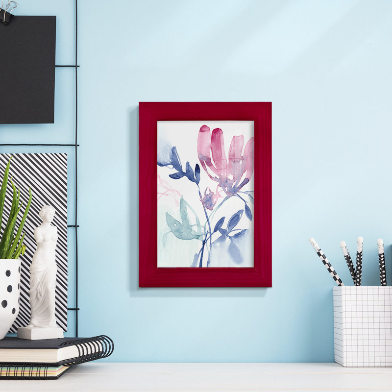 Fuchsia Sway I, reproduction d'art encadrée, Rouge, H 6 po x l 4 po x P 1 po