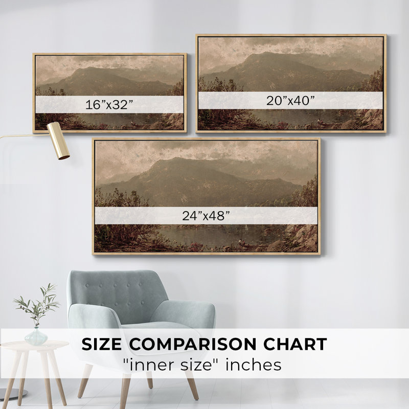 Série paysage - DCCXCV III - Toile tendue avec châssis encadré - Prêt à être accroché, H 25 po x l 49 po, Naturel