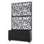 Boîte à fleurs roulante en métal 36 po x 64 po x 12 po avec treillis découpé au laser, boîte à fleurs moderne en acier pour une utilisation intérieure / extérieure