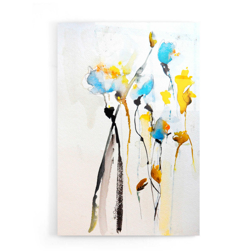 "Fleurs bleues II" par Karin J, H 24 po x l 16 po x P 0,2 po