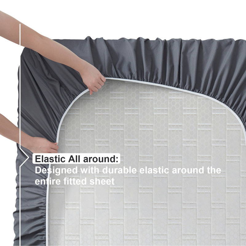 Microfiber Sheet Set, Charcoal Gray, King