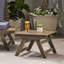 Table d'appoint d'extérieur grise en bois, 49 x 49 x 31 cm, plateau à lattes, couleur, caractéristiques