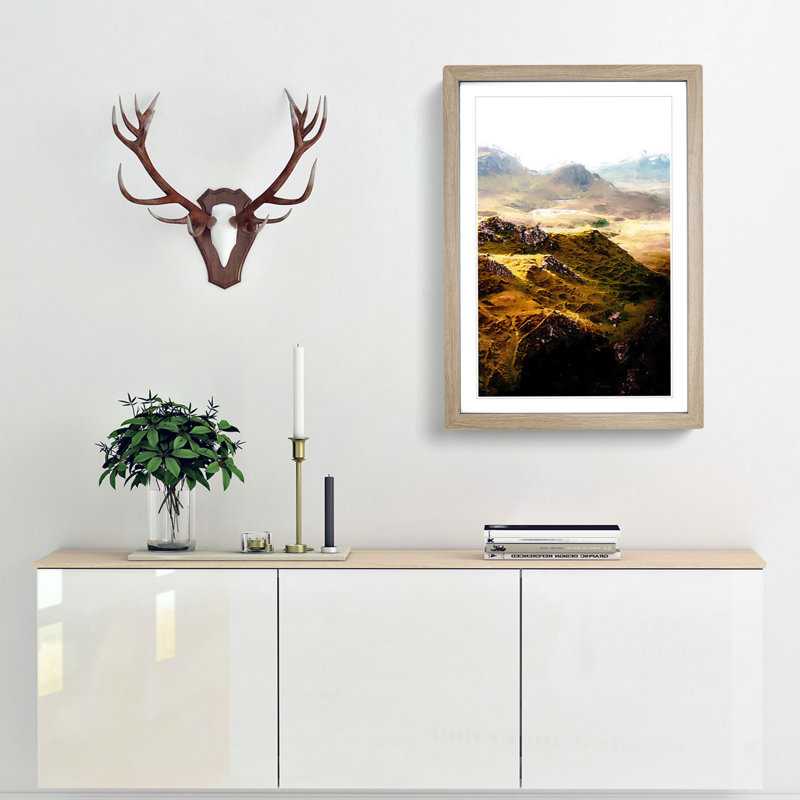 Portree in the Isle of Skye Scotland - Framed Print, 76cm H x 50cm W x 2cm D, Oak