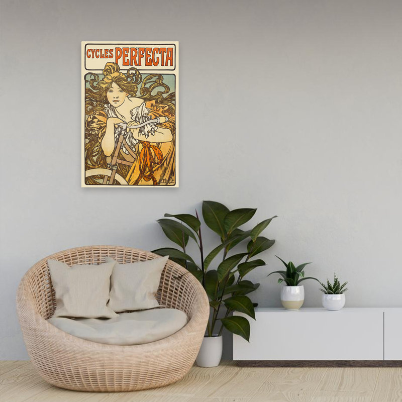 Cycles Perfecta, 1902 - Publicité rétro pour musée, Art nouveau, H 24 po x l 16 po