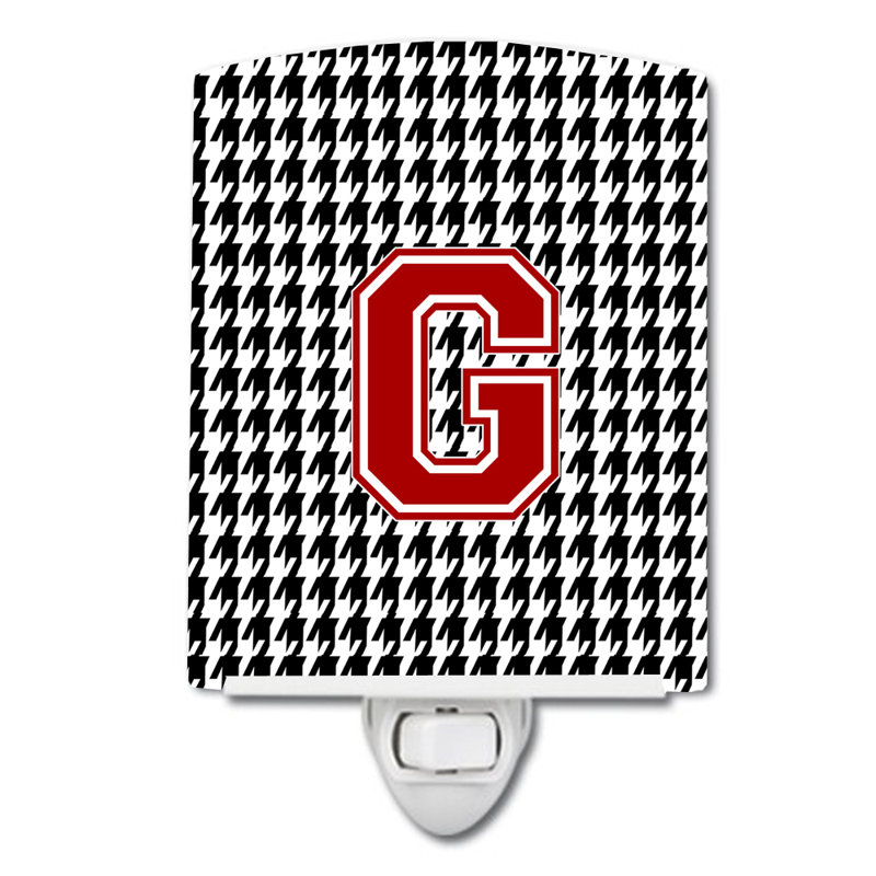 Monogram Houndstooth Ceramic Night Light, G