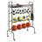 4-Tier Rolling Basketball Rack with Wheels & Hooks - Heavy Duty Sports Equipment Storage Organizer for Garage, Gym, and Outdoor Use