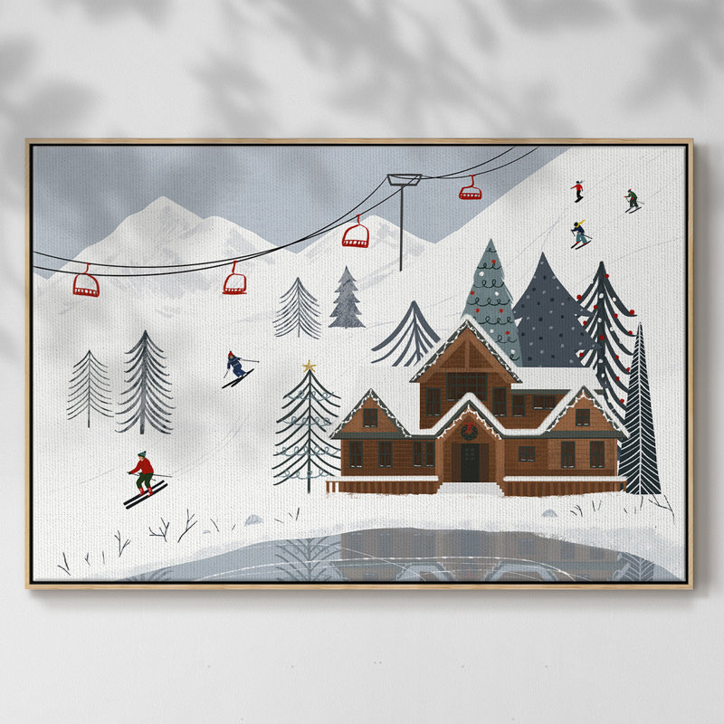 Collection «Ski Slope», toile tendue avec châssis en A, H 25 po x l 37 po x P 2 po, Naturel