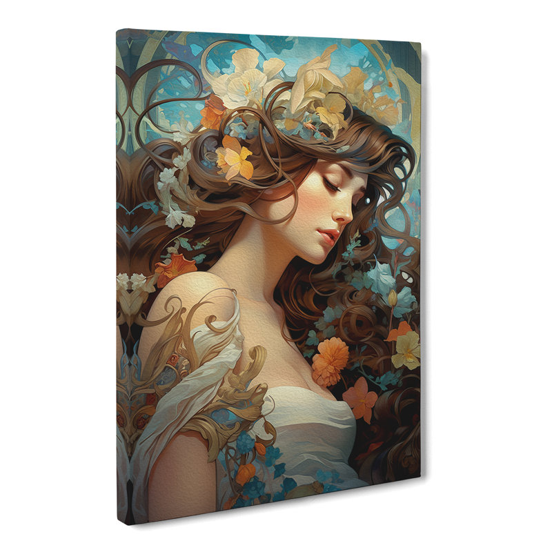 Nouveau Woman Impressionism - Wrapped Canvas, 76cm H x 50cm W x 3cm D