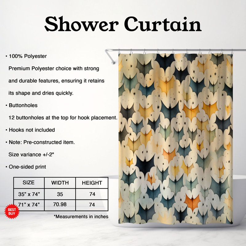Eerie Fall - Rideau de douche Premium, H 74 po x l 71 po