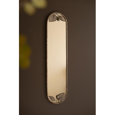 TALL RUSTIC FRAMED MIRROR WITH LEAF DETAIL