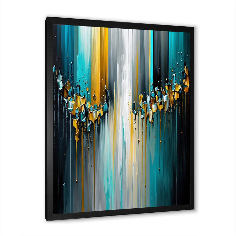 Abstrait géométrique noir et vert IV - reproduction sur toile, H 20 po x l 12 po x P 1 po