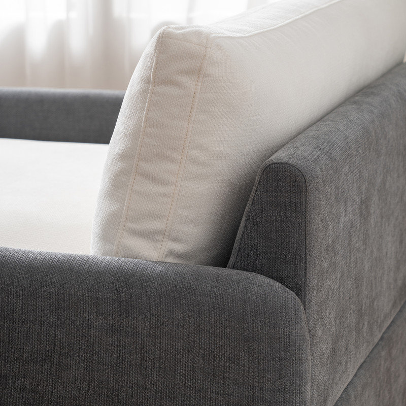 Fauteuil surdimensionné simple en chenille, fauteuil d'appoint large et profond, fauteuil rembourré moderne, Gris