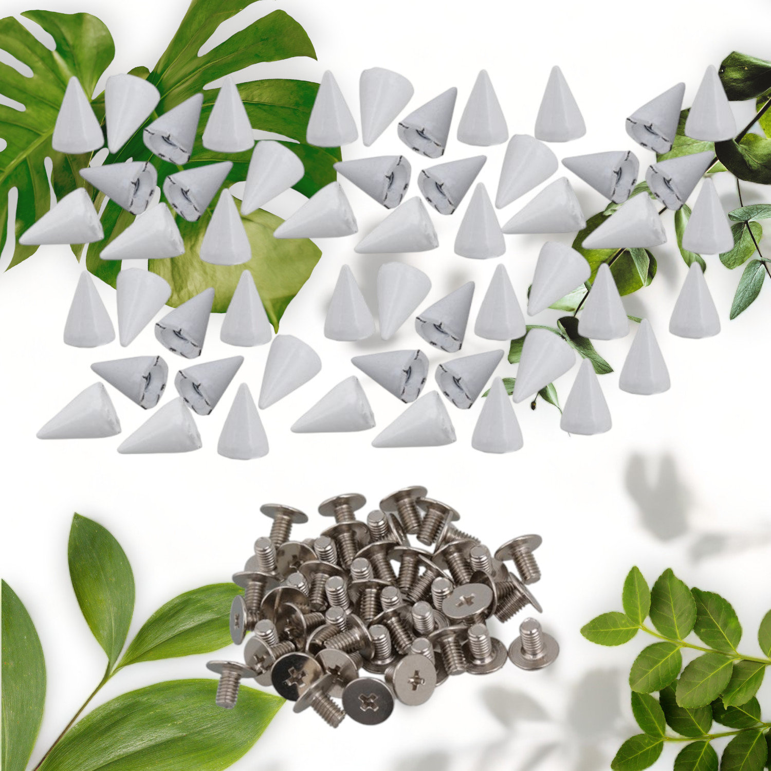 Pacific Funds 50-Pack White Metal Bullet Rivet Studs for Leathercraft ...