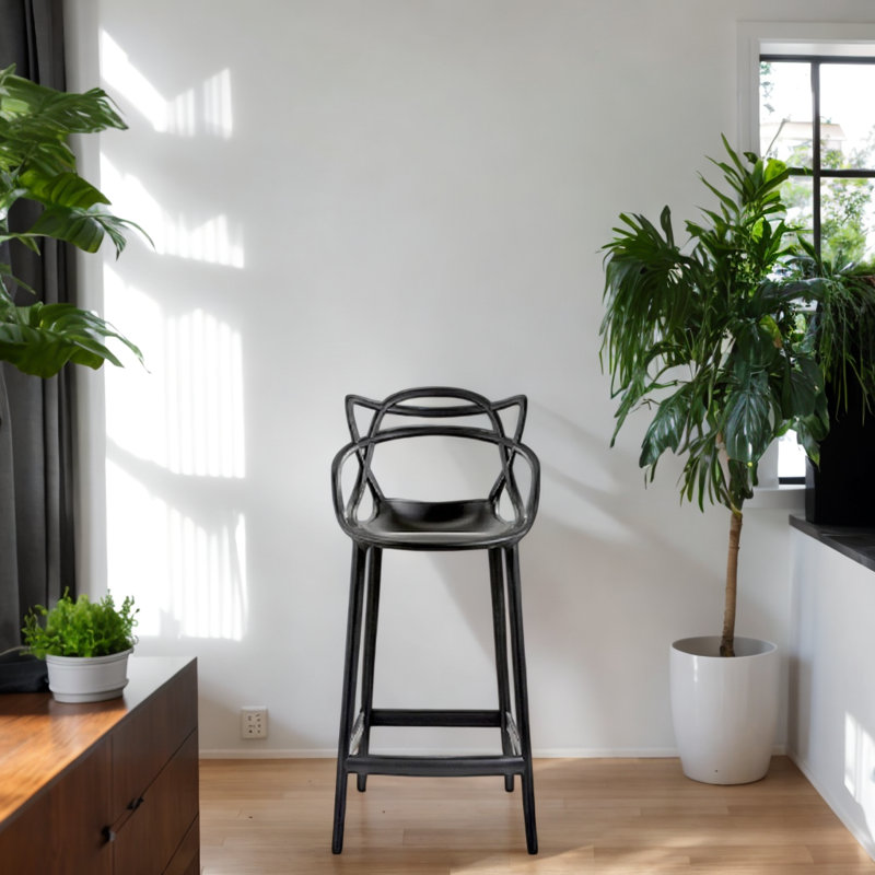 Tabouret de comptoir Reppek, Tabouret de bar (siège d'une hauteur de 30 po), Noir