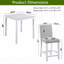 Ensemble de 5 tables à hauteur de comptoir, ensemble de table de cuisine en bois avec table carrée et 4 chaises rembourrées, table de salle à manger à hauteur de comptoir avec décoration en cristal et ensemble de chaises pour la cuisine, la salle à manger, blanc-1923329985-1923329987
