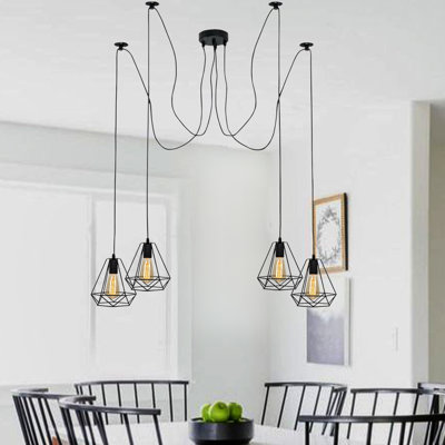 Waroona 4 - Light Black Cluster Pendant