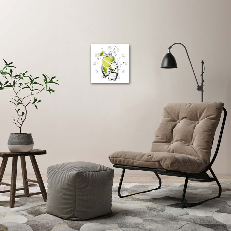 Heberth Glass Wall Clock, White/Green