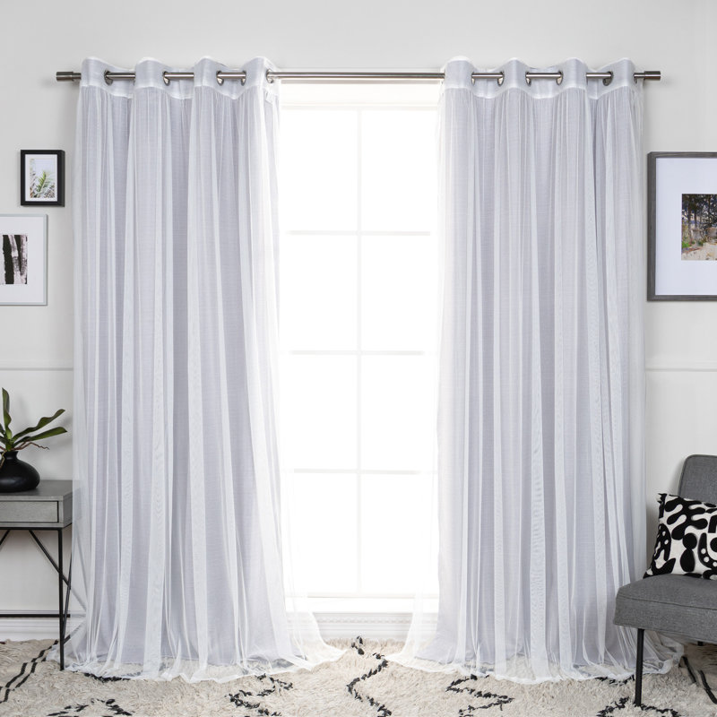 Basketweave Curtain, 52" W x 84" L, Beige