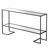 52" Modern C-Shaped Glass Console Table - Double Layer Tempered Glass Sofa Table for Living Room, Entryway - Sturdy Metal Frame, Slim Design, Contemporary Hallway Table-438627191-445960604