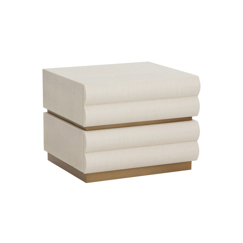 Subira 2 - Drawer Solid Wood Nightstand, Cream