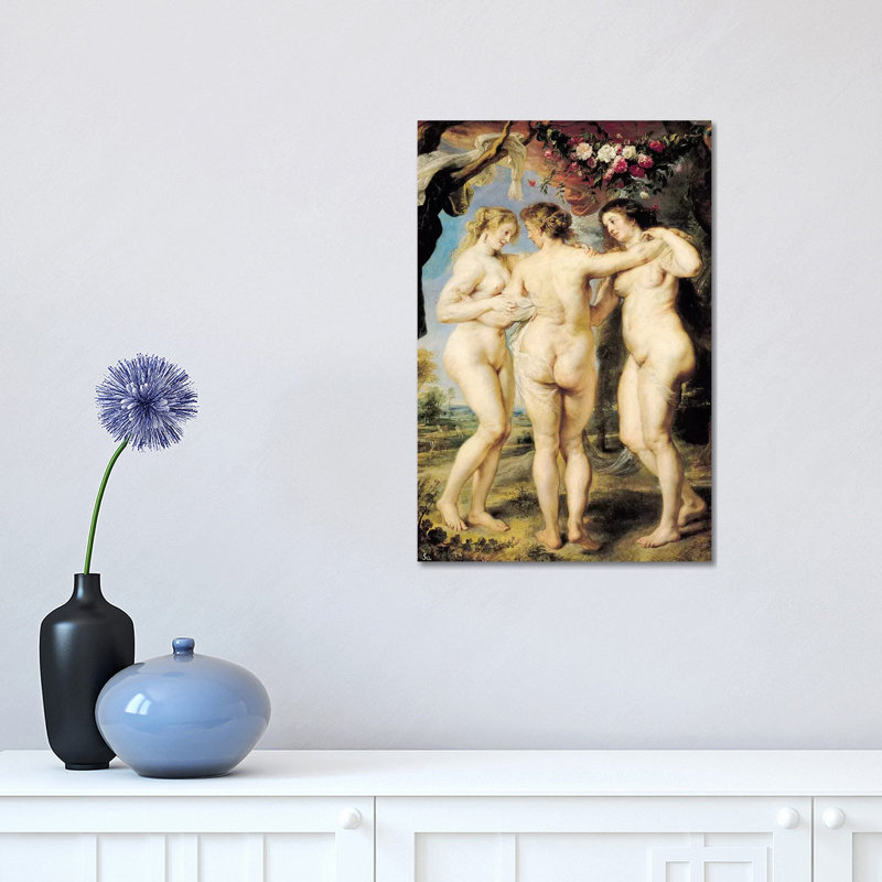 The Three Graces, C.1636-39 by Peter Paul Rubens - 1 Piece Wrapped Canvas Painting, 30.48 cm H x 45.72 cm W