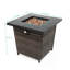 Table de foyer carrée de 28 pouces, propane / carburant, foyer chauffant de 20 pieds carrés, cadre en acier, table à carburant approuvée