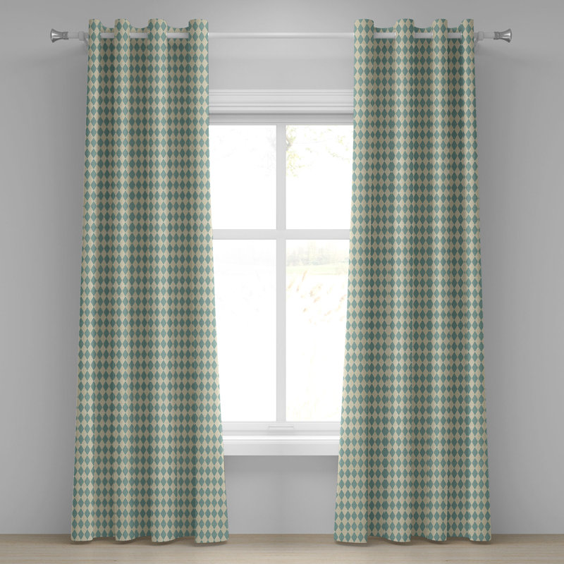 Rideau à œillets 2 panneaux Red Barrel Studio®, 50 po x 120 po, bleu sarcelle, L 50 po x L 108 po