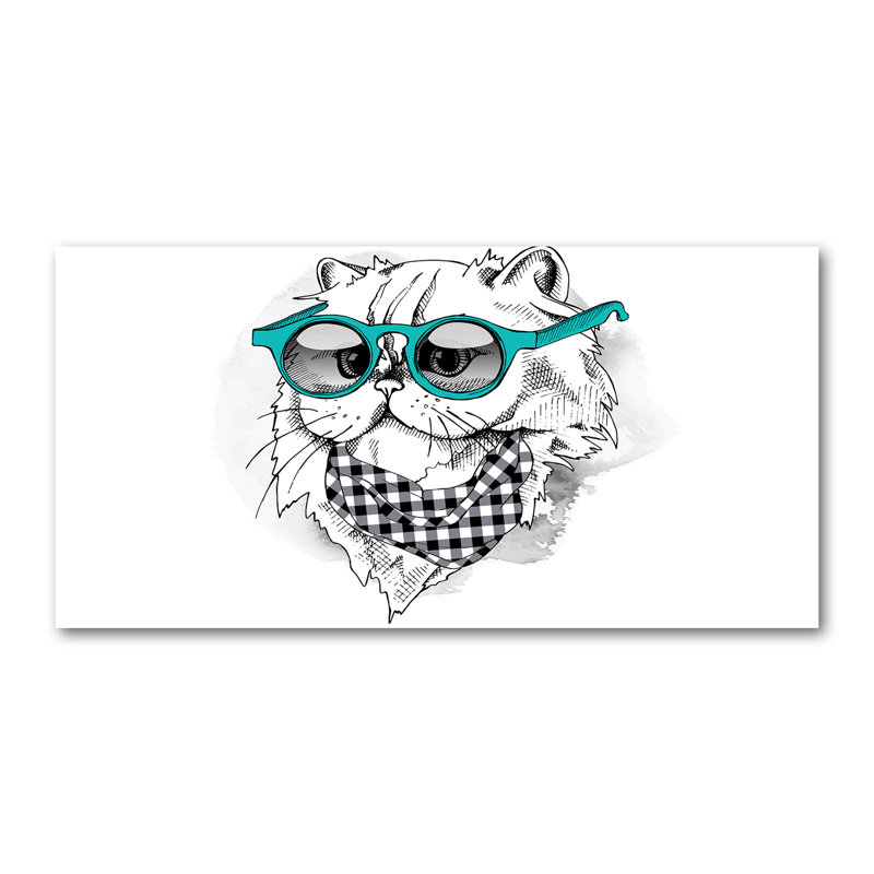 Cat With Glasses - Wrapped Canvas Print