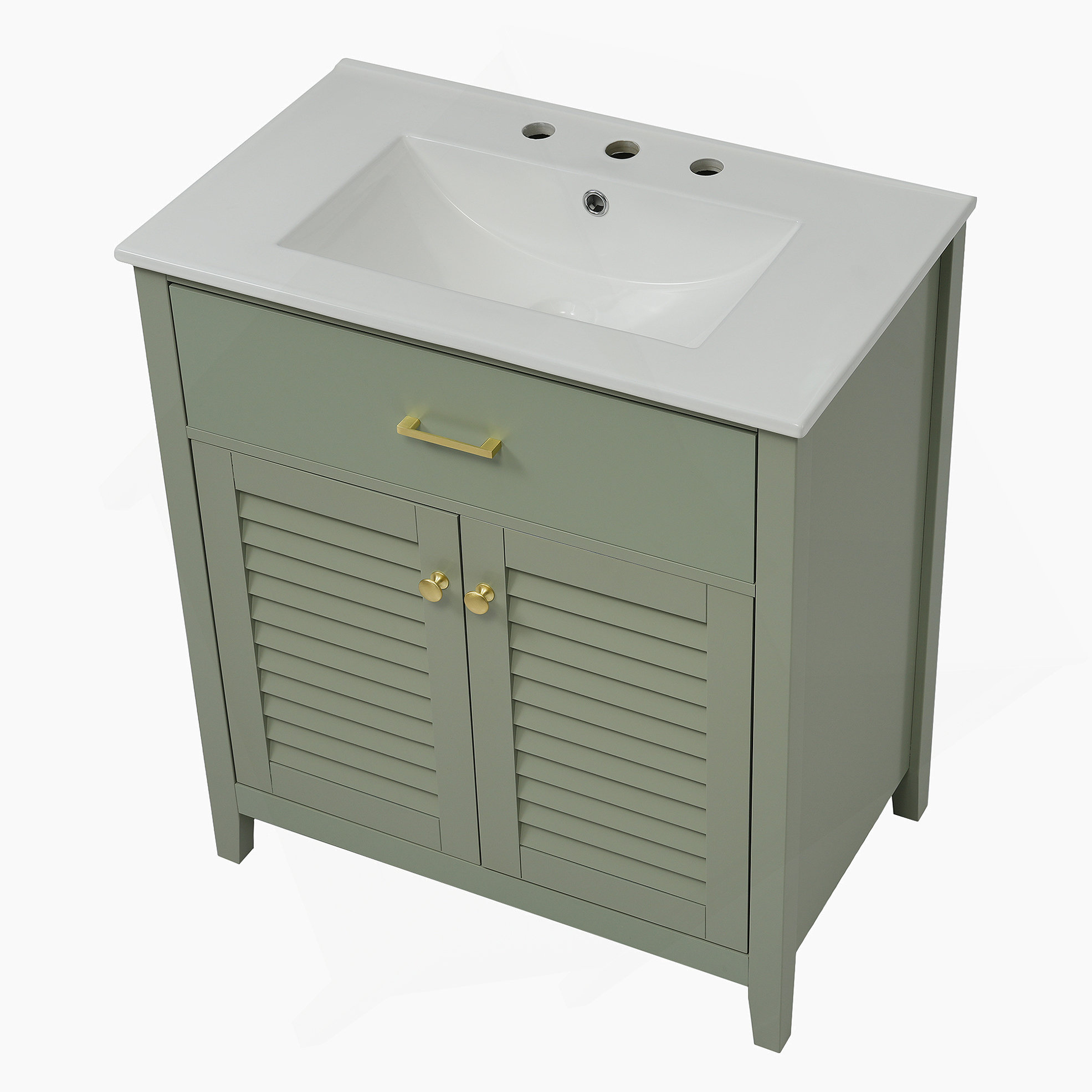 Red Barrel Studio 30-Inch Bathroom Vanity with Ceramic Sink Combination ...
