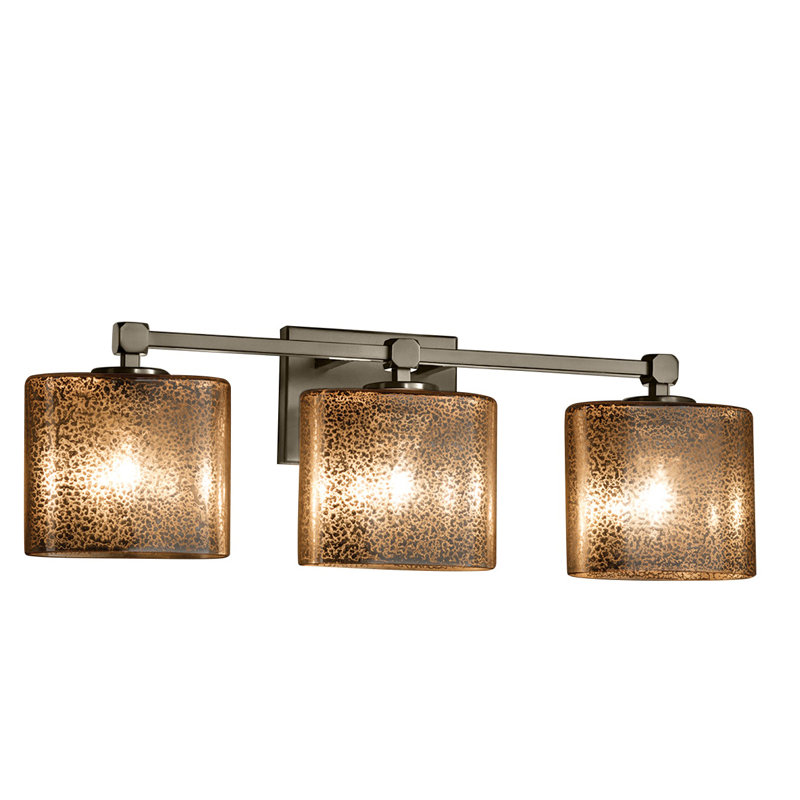 Éclairage pour meuble-lavabo 3 lumières Casson, Bronze foncé, Verre mercuré