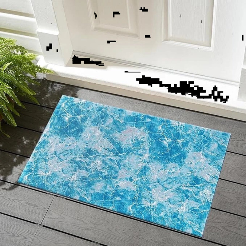 Luxury Non Slip Indoor Door Mats Small Large Door Mat Washable Rugs Dirt Trapper Water Absorbent Kitchen Floor Mat, Blue