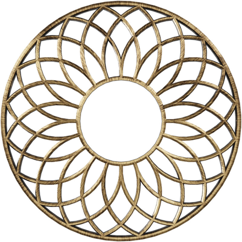 Médaillon de plafond 34 po x P 11 po x P 11,5 po x P 1 po Cannes, H 32 po x l 32 po x P 1 po, Laiton antique