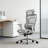 52.76" Modern Grey 360° Swivel Ergonomic Office Chair with Adjustable Lumbar Support