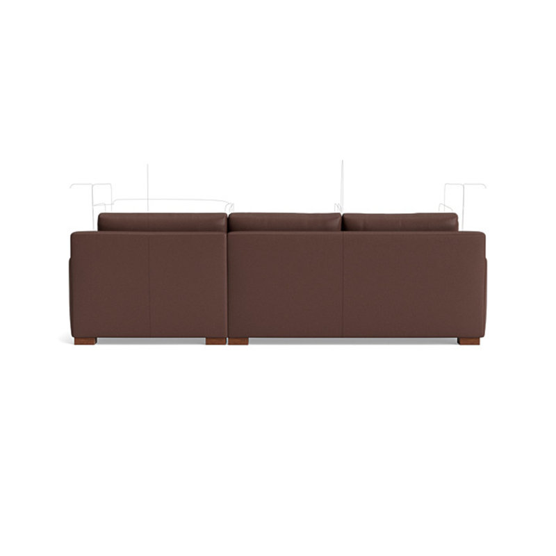 Couch Potato Leather Sectional, Leather - Butterscotch, Right Hand Facing