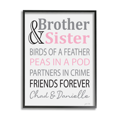 Brother & Sister cmw-009 Personalized Wall Art